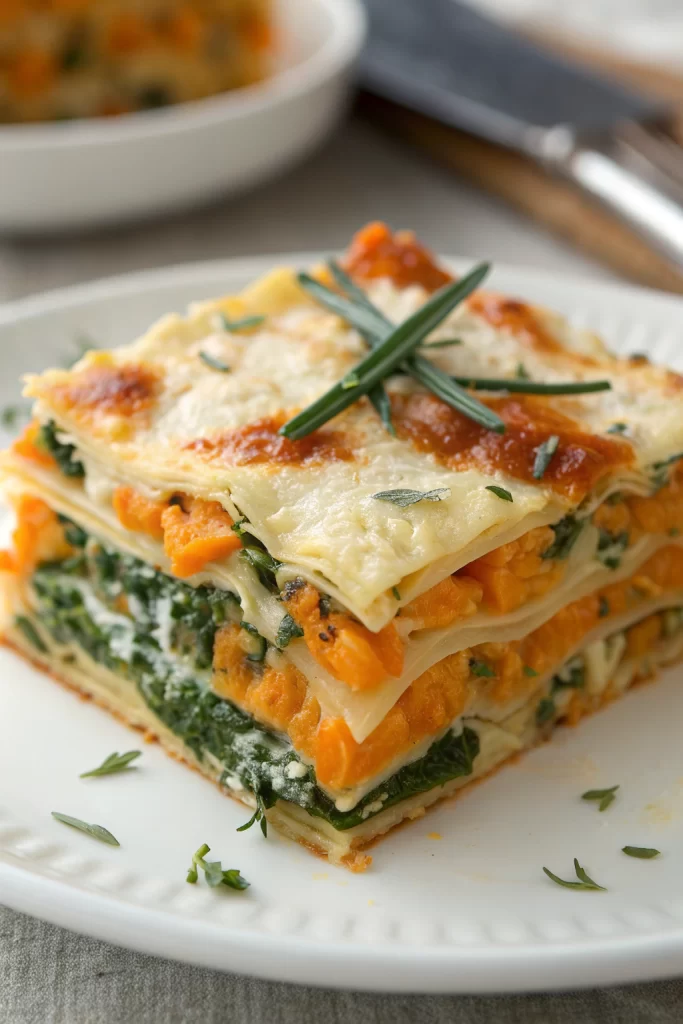 Vegetarian Pumpkin Spinach Lasagna Recipe