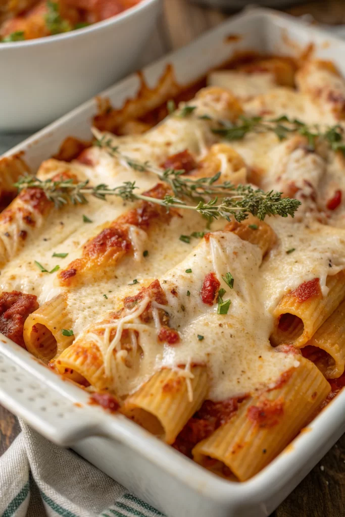 Baked Ziti with Ricotta & Mozzarella