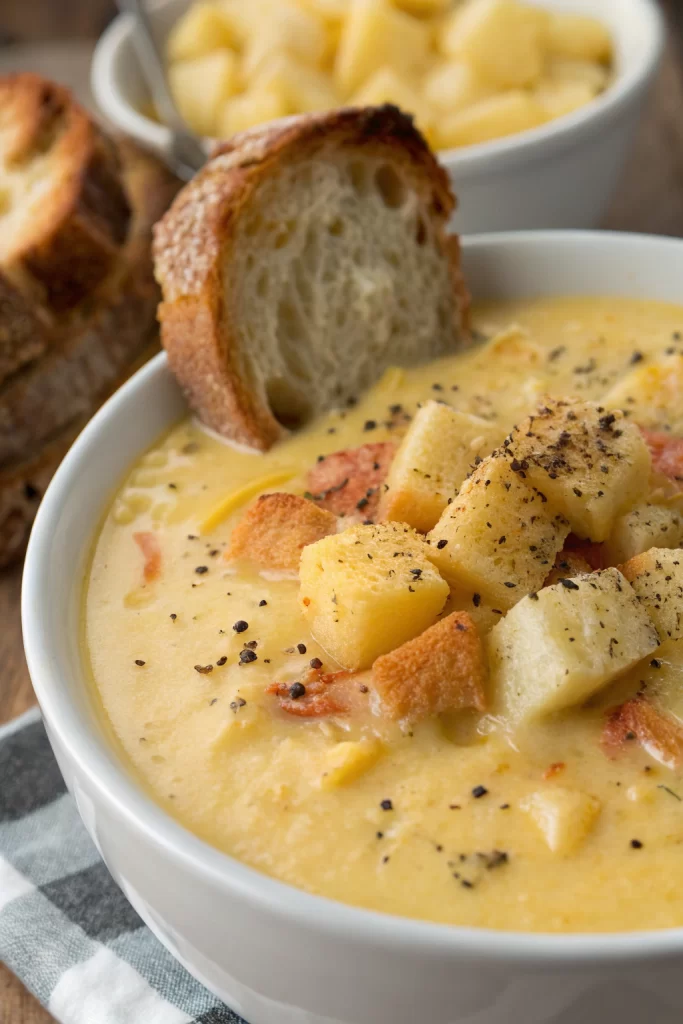 Cheddar Garlic Herb Potato Soup Recipe