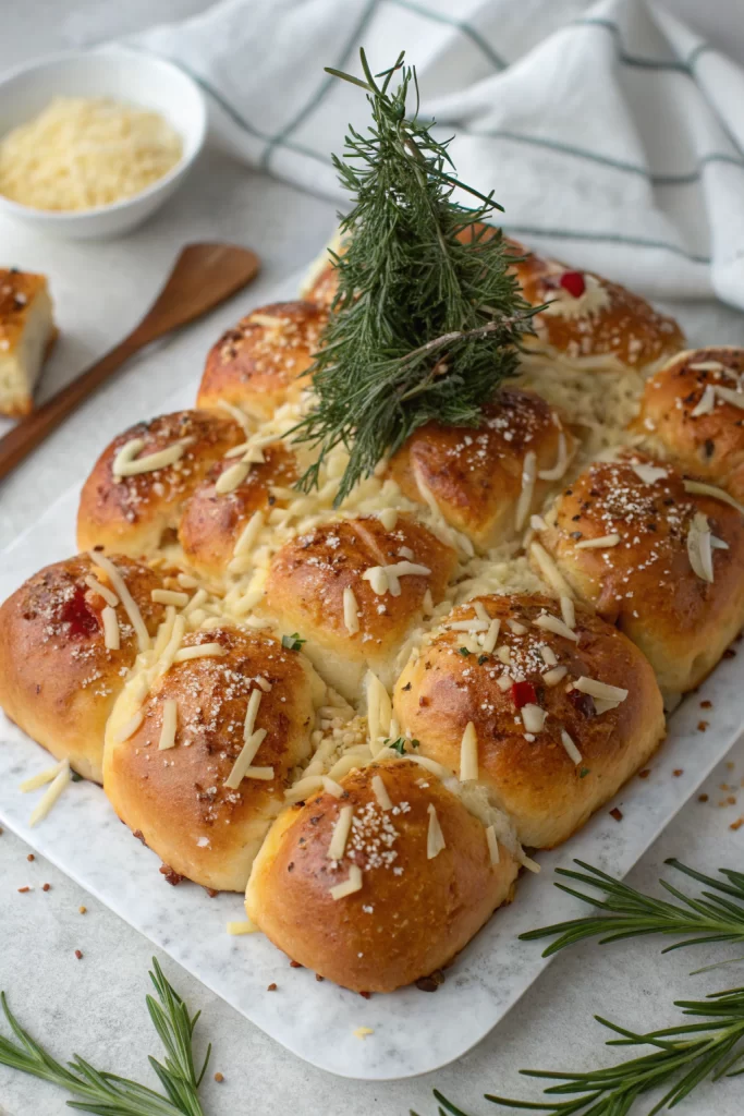 Cheesy Pull-Apart Christmas Tree Bread Recipe