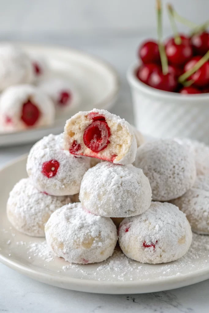 Cherry Snowball Cookies Recipe