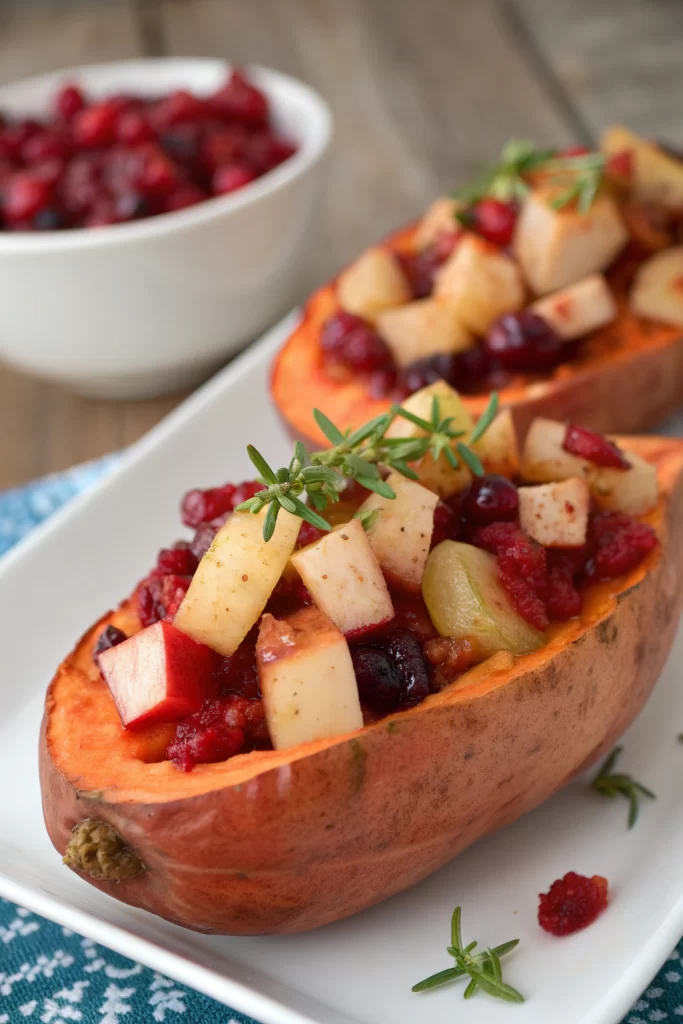Cranberry Apple Twice-Baked Sweet Potatoes Recipe