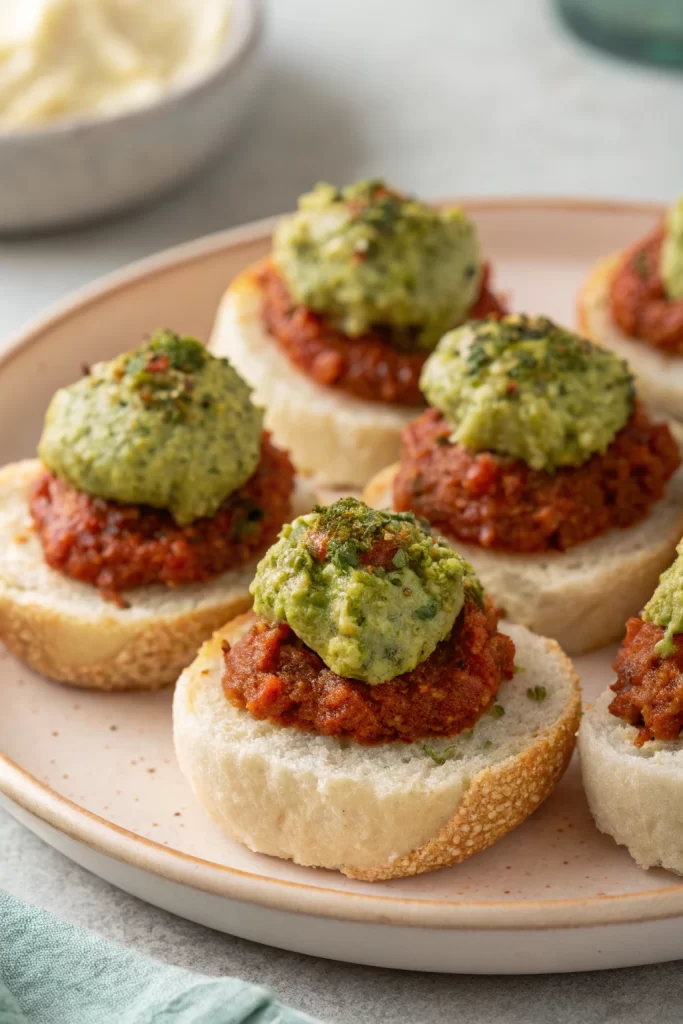 Mini Falafel Bites with Tzatziki and Pickled Red Onions
