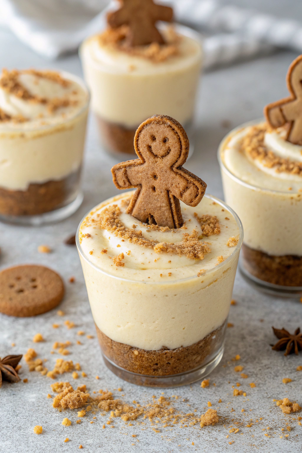 No-Bake Gingerbread Cheesecake Cups Recipe