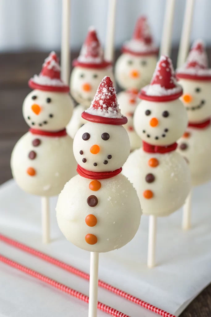 No Bake chocolate Snowman cake pops Recipe