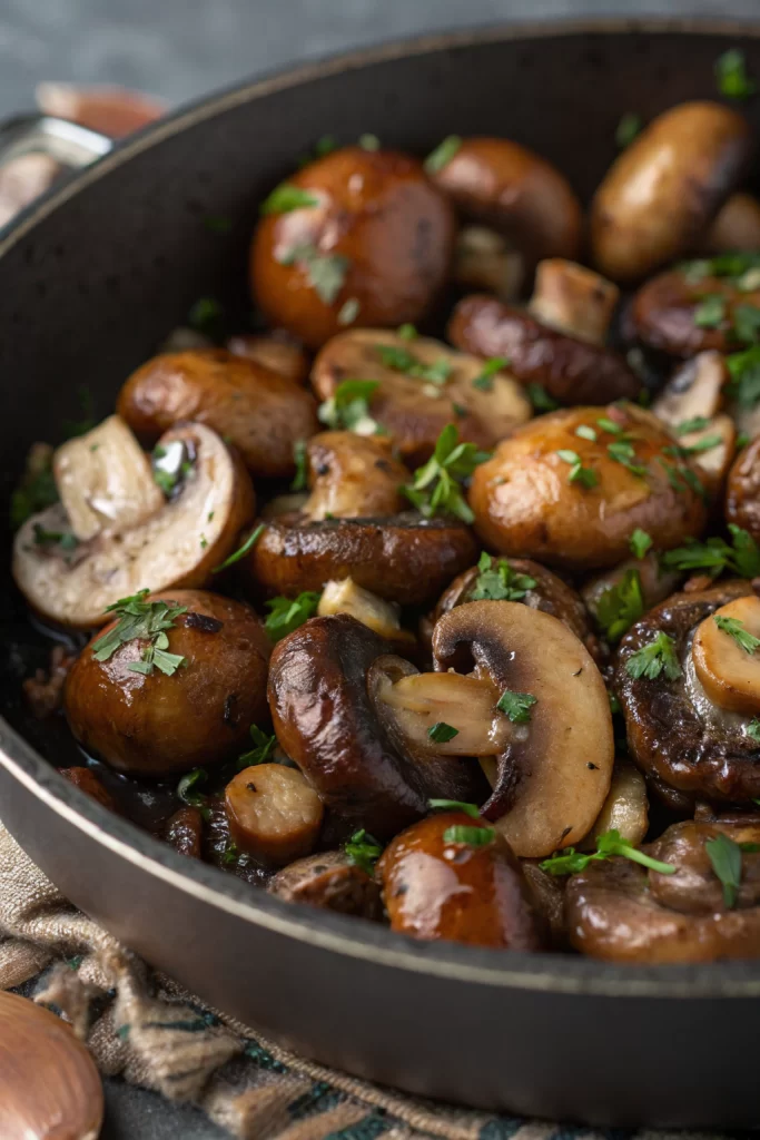 Roasted Mushrooms in a Browned Butter, Garlic and Thyme Sauce