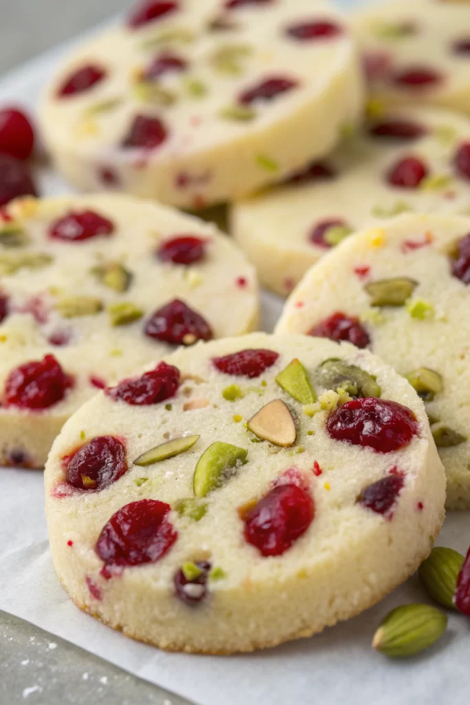 Slice & Bake Cranberry Pistachio Shortbread Cookies Recipe