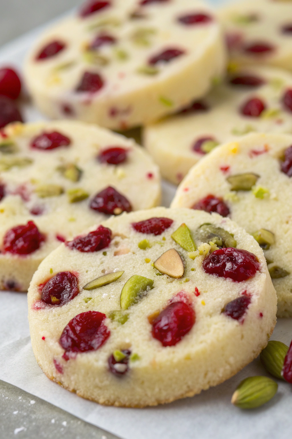 Slice & Bake Cranberry Pistachio Shortbread Cookies Recipe