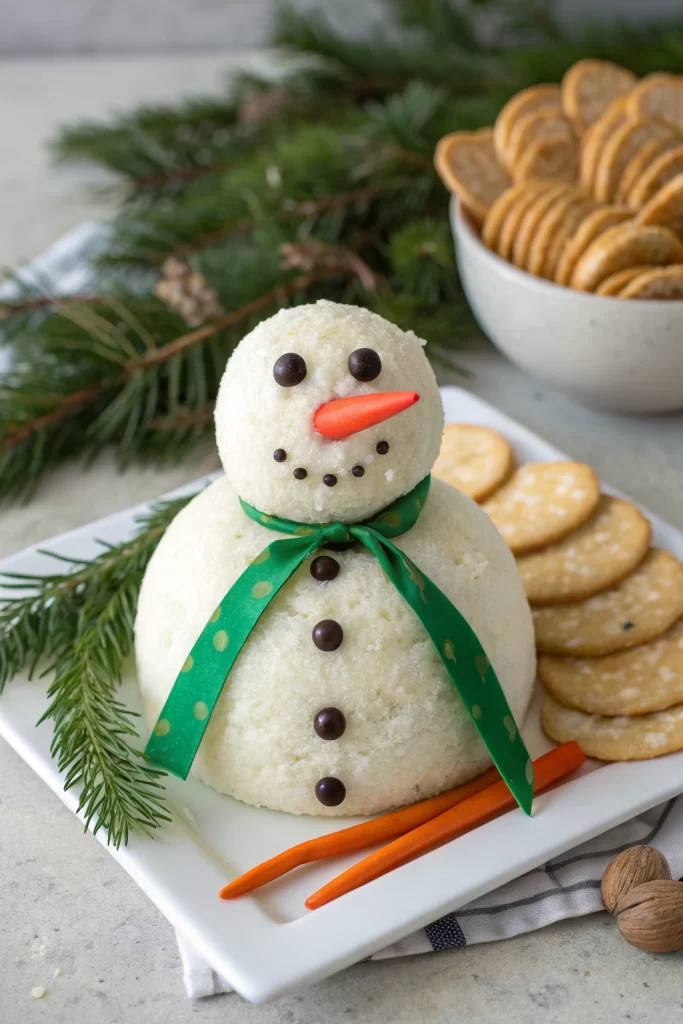 Snowman Cheese Ball Recipe
