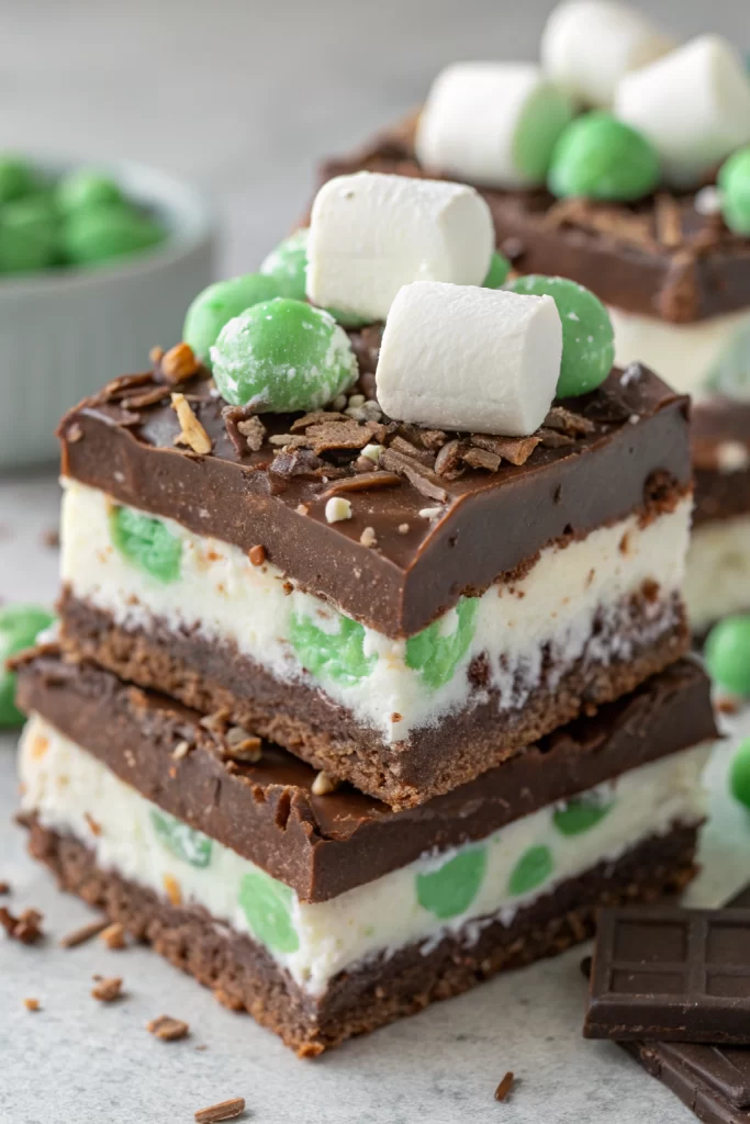Triple-decker choc-mint rocky road Recipe