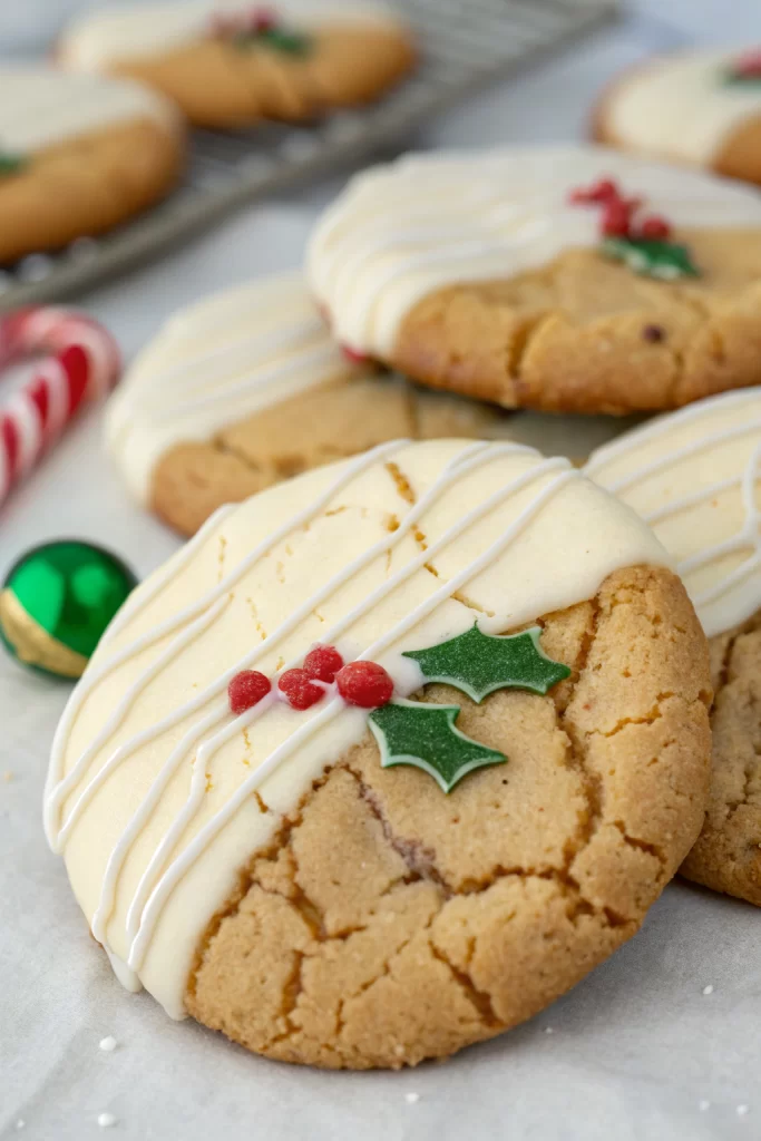 White Chocolate Dipped Chewy Maple Cookies Recipe
