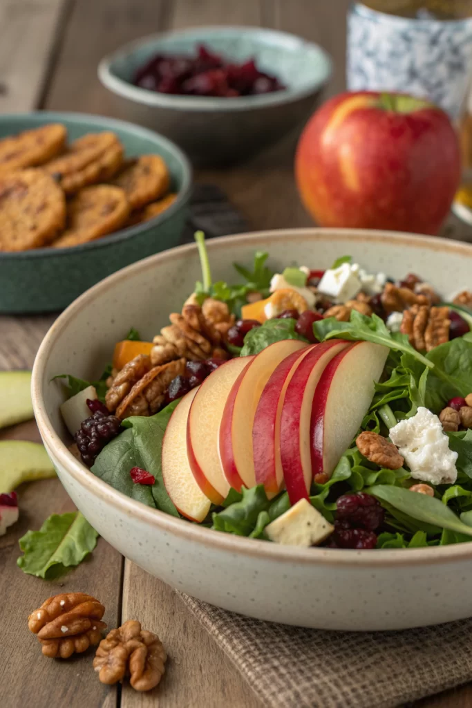 A Winter Salad - Spinach, Apple, Gorgonzola & Candied Walnuts