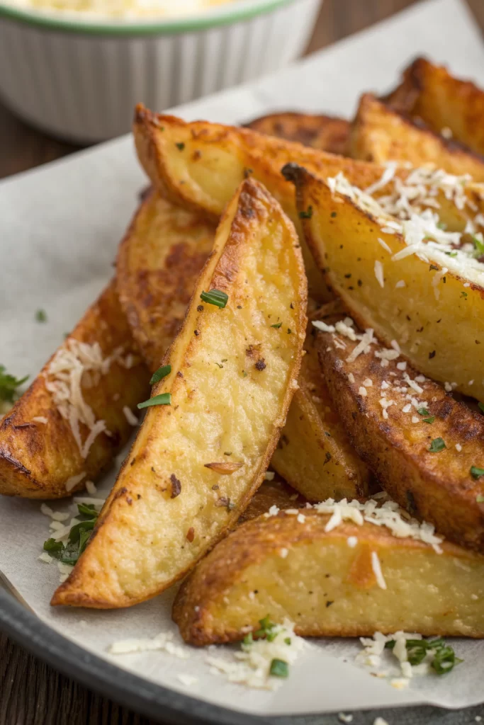 Baked Garlic Parmesan Potato Wedges Recipe