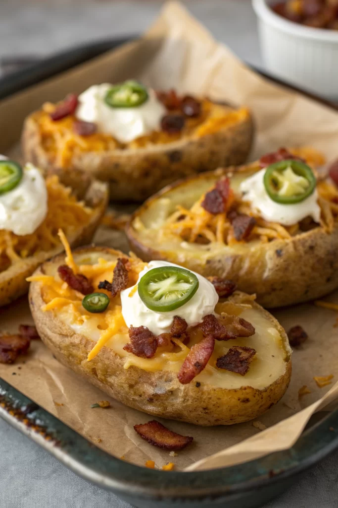 Cheesy Game Day Potato Skins Recipe