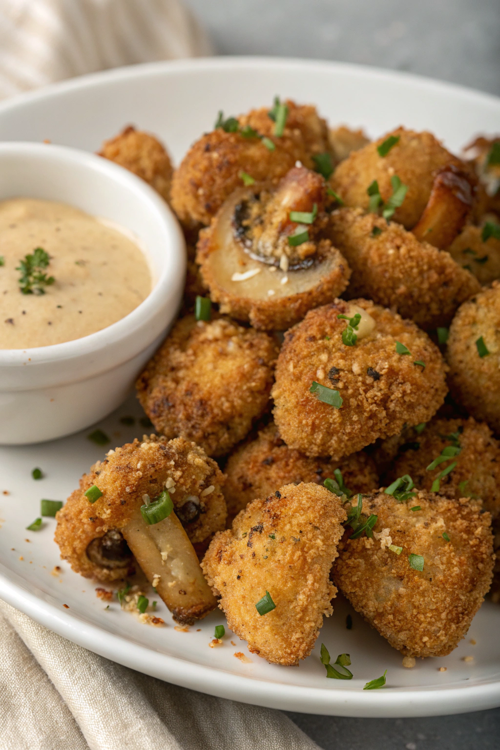 Crispy Fried Mushrooms with Cool Ranch Dip