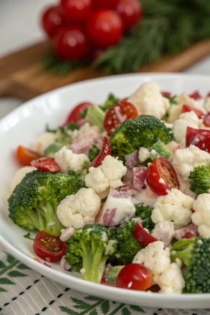 Holiday Broccoli Cauliflower Salad