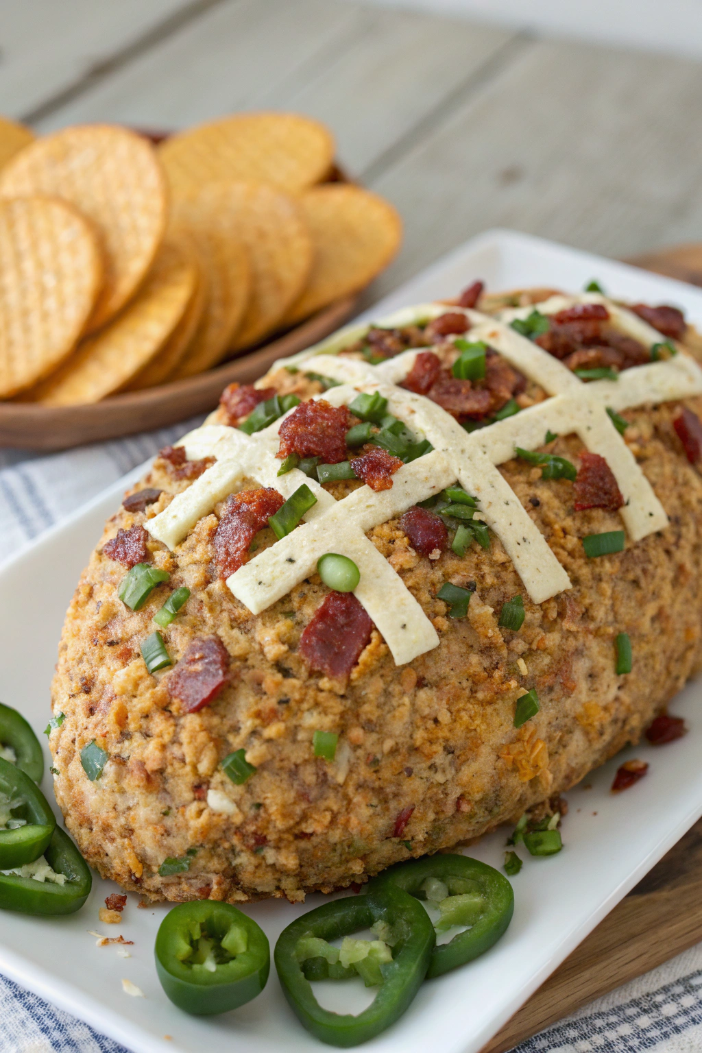 Jalapeno Popper Football Cheese Ball Recipe