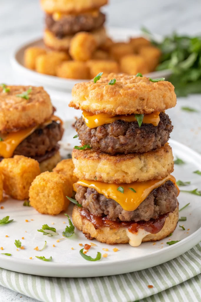 Mini Tater Tot Cheeseburgers Recipe