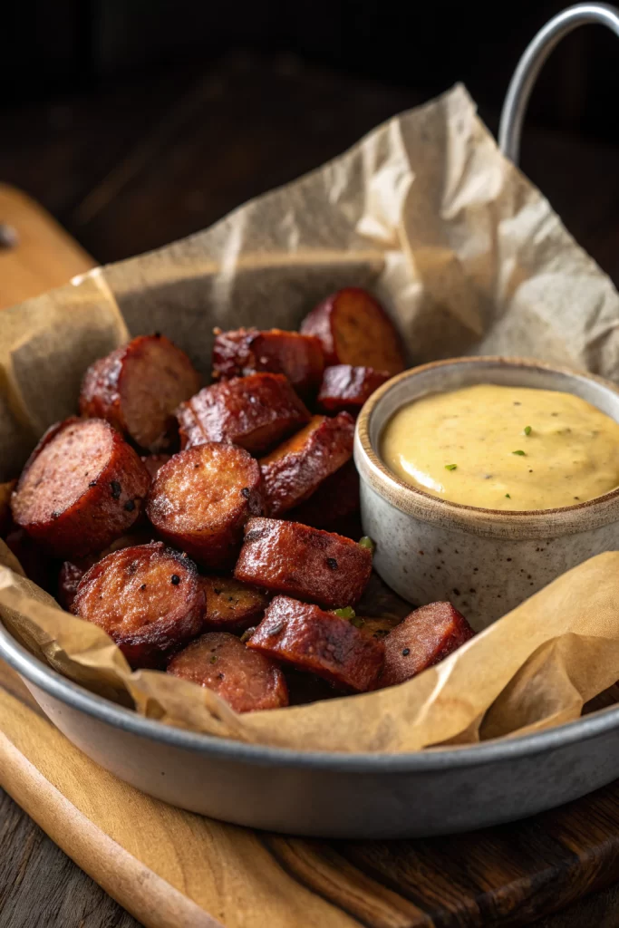 Mustard Hasselback Kielbasa Bites Recipe