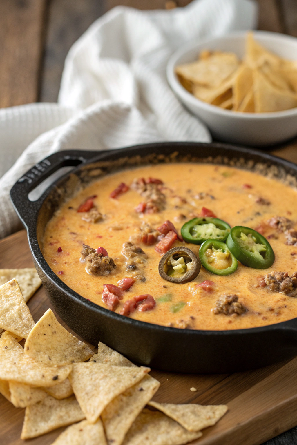 One Pan Queso Dip With Ground Beef & Velveeta Recipe