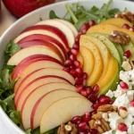 Pomegranate & Pear Green Salad with Ginger Dressing