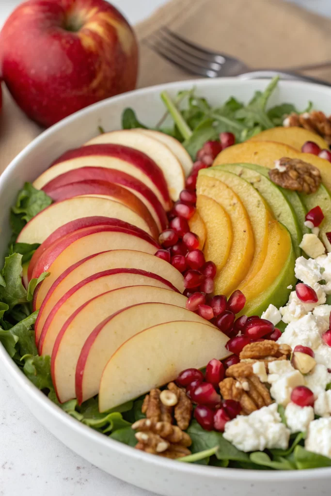 Pomegranate & Pear Green Salad with Ginger Dressing