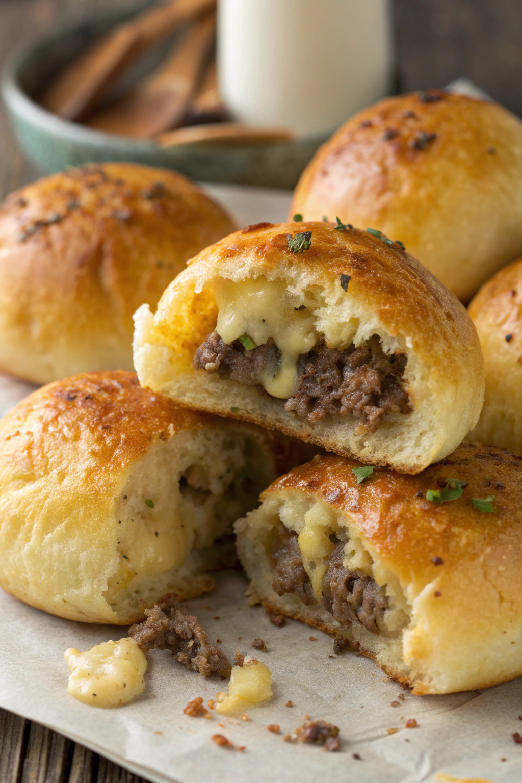 Tasty Garlic Parmesan Cheeseburger Bombs Recipe