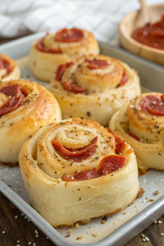 Tasty Pepperoni Pizza Rolls with Flaky Dough