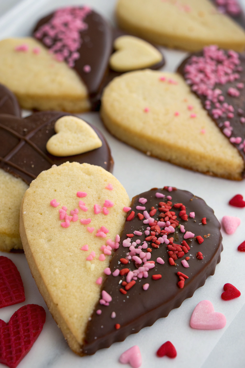 ⁣5 ingredient Valentine’s Shortbread Hearts Recipe