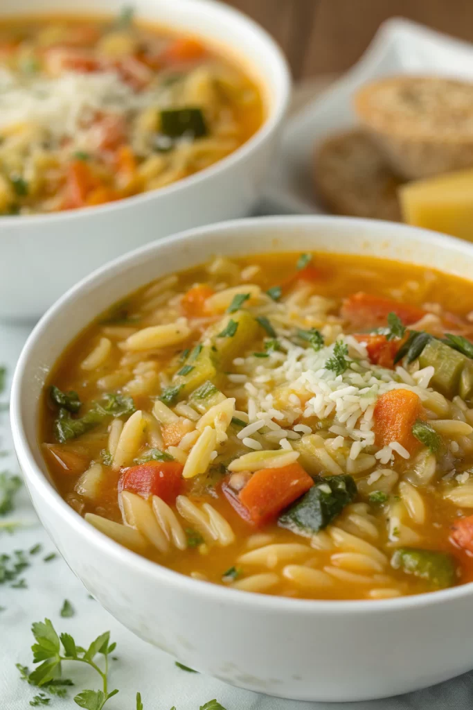 Healthy Vegetable Orzo Soup Recipe