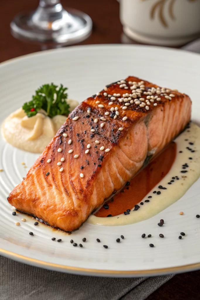 Sake-Glazed Salmon with Sesame Seeds
