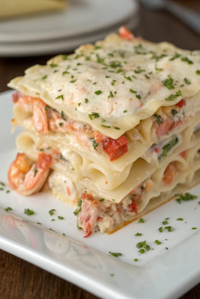 Seafood Lasagna with Lobster and Shrimp