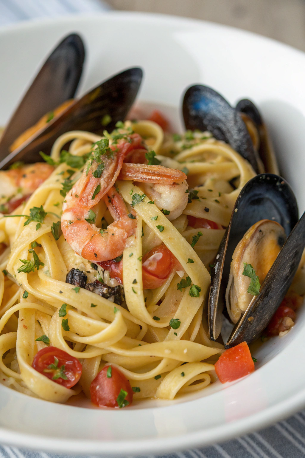 Seafood Pasta with Linguine Shrimp Mussels