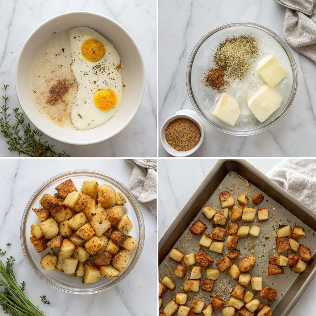 Season the Potatoes & Bake Everything