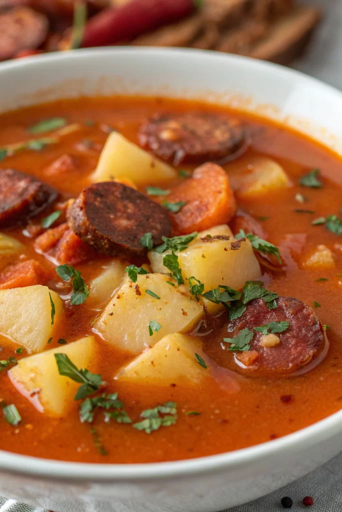 Spanish Potato Soup with Chorizo