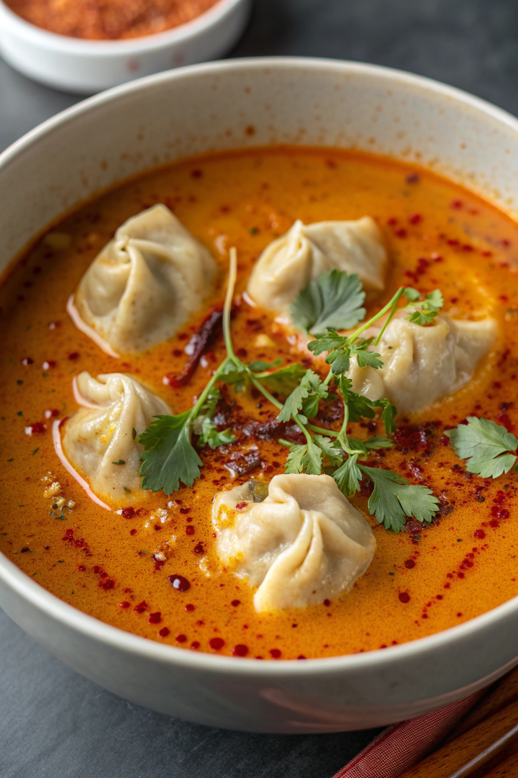 Tasty Coconut Curry Soup With Dumplings