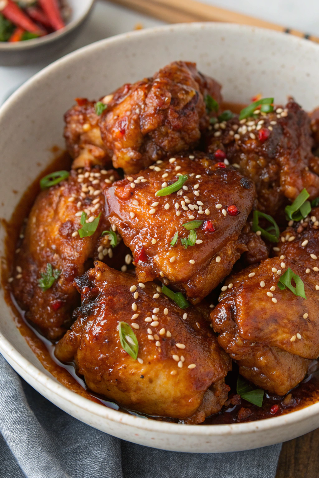 Air Fryer Korean Soy Garlic Chicken Thighs Recipe