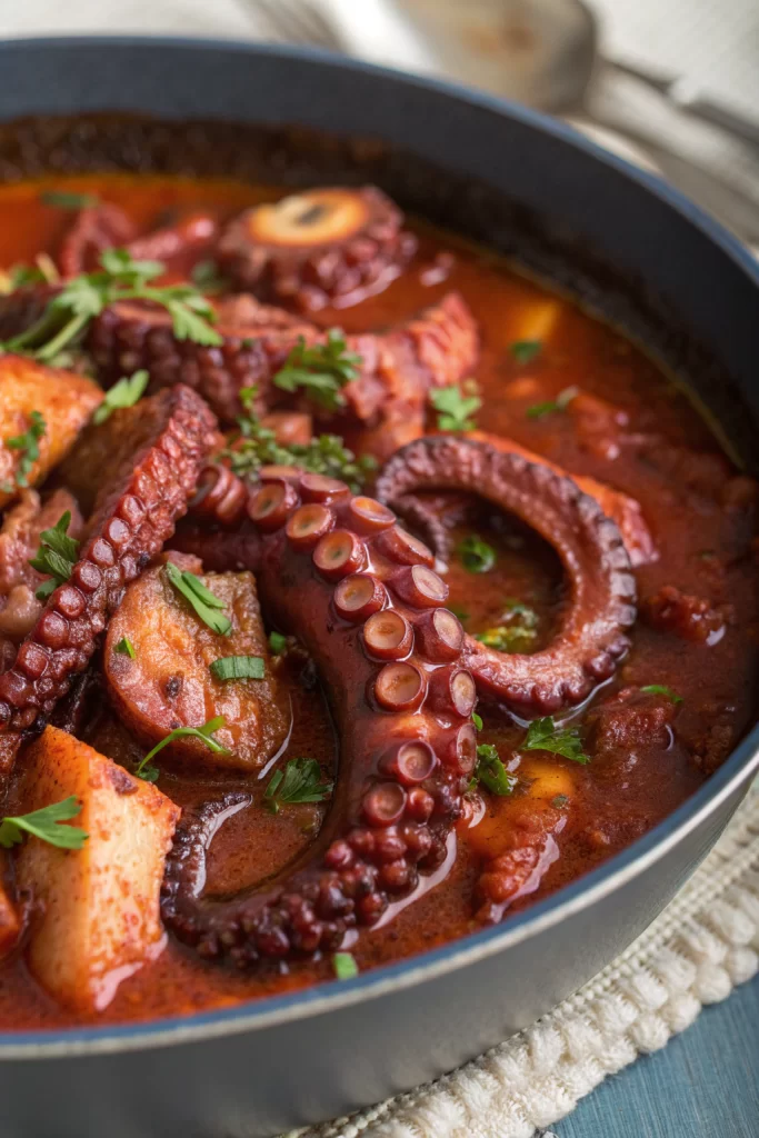 Braised Octopus with Smoky Romesco Sauce Recipe