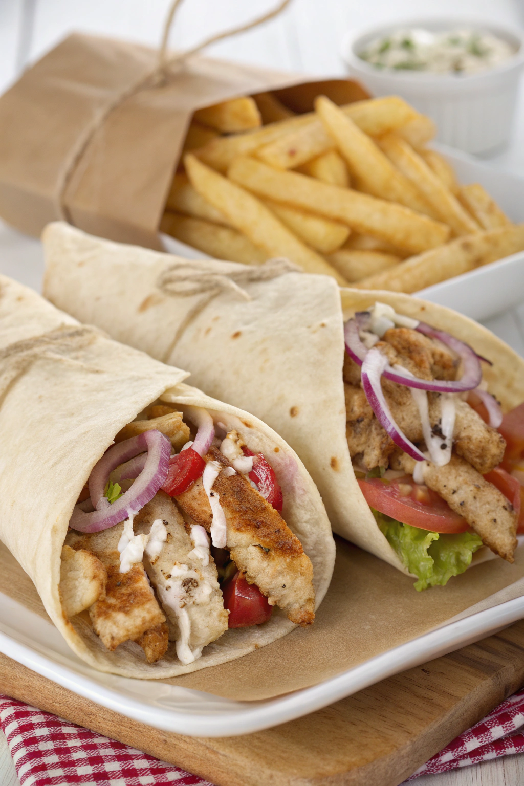 Chicken Sharwama Wrap with garlic sauce