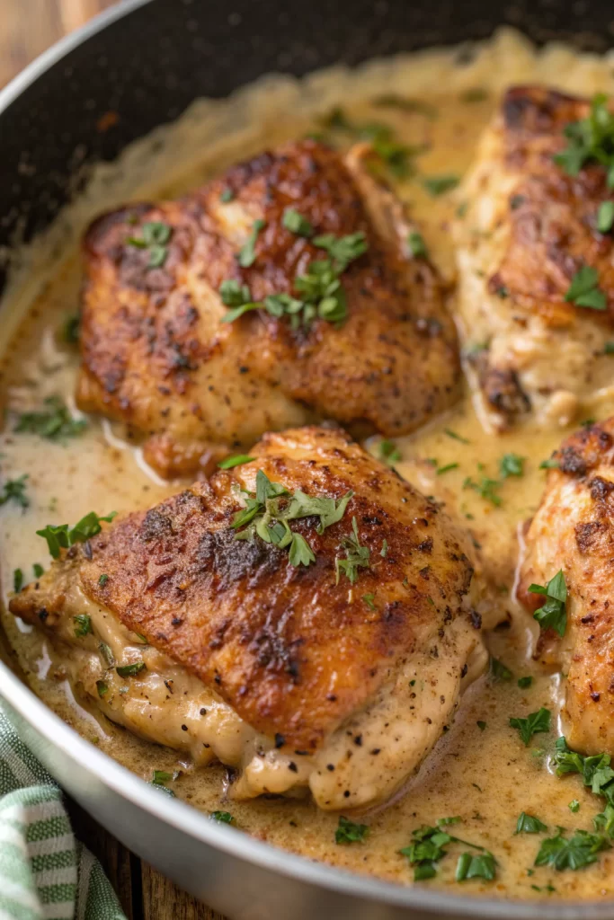 Creamy Garlic Chicken Thighs Recipe