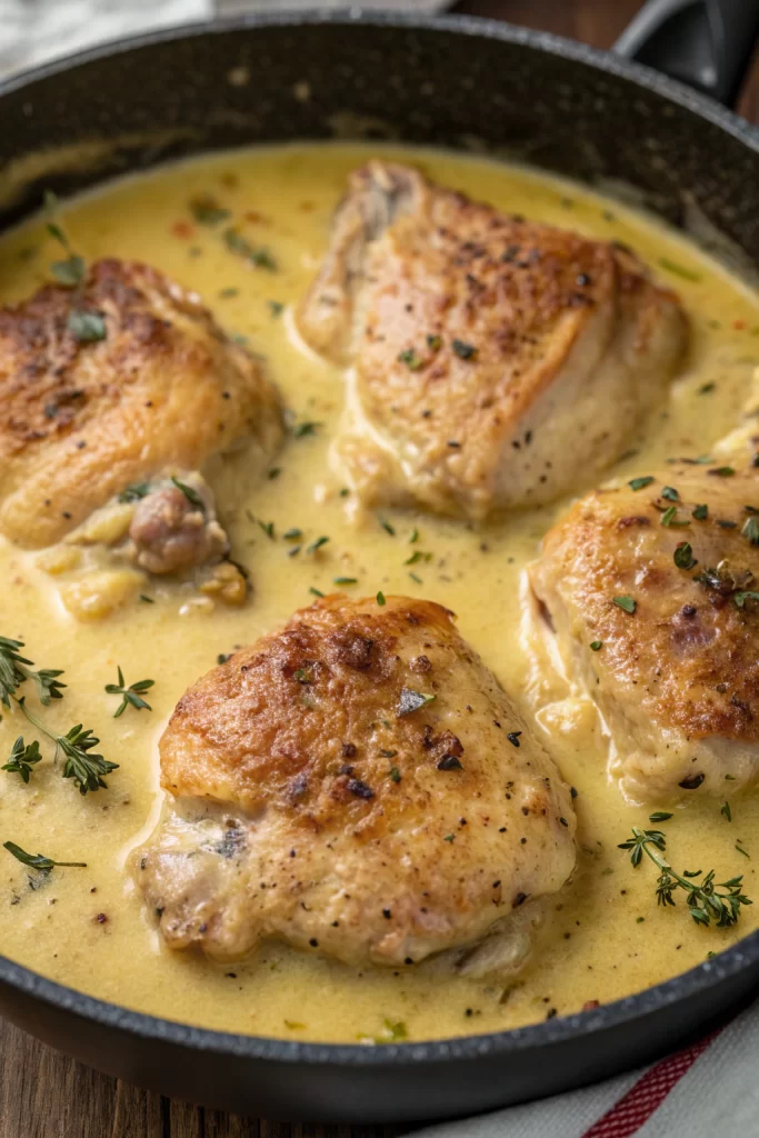 Creamy Oven Baked Chicken Thighs Recipe