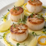 Golden Scallops with Citrus Beurre Blanc Fennel Slaw