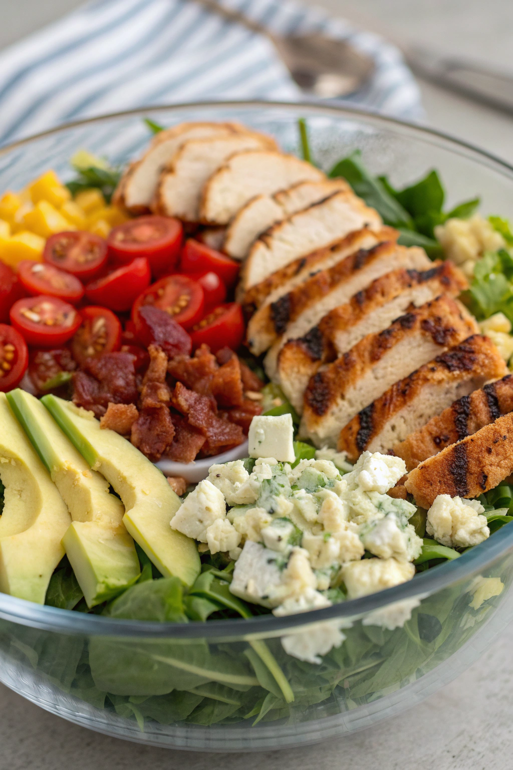 Keto Chicken Cobb Salad with Blue Cheese Dressing