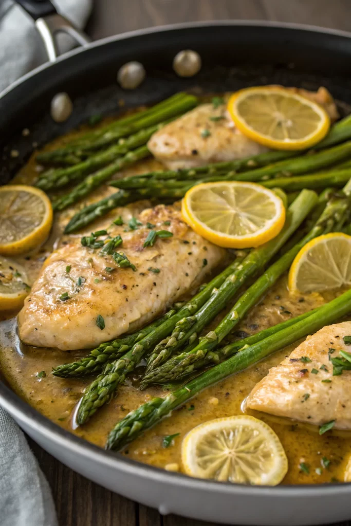 Lemon and Dill Butter Garlic Chicken and Asparagus