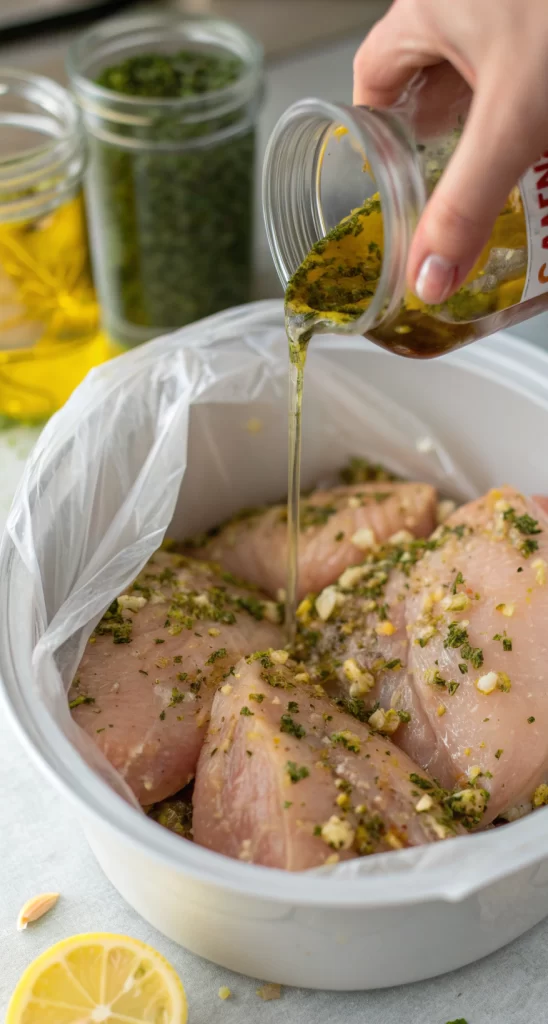 Steps Grilled Garlic Herb Chicken and Veggies
