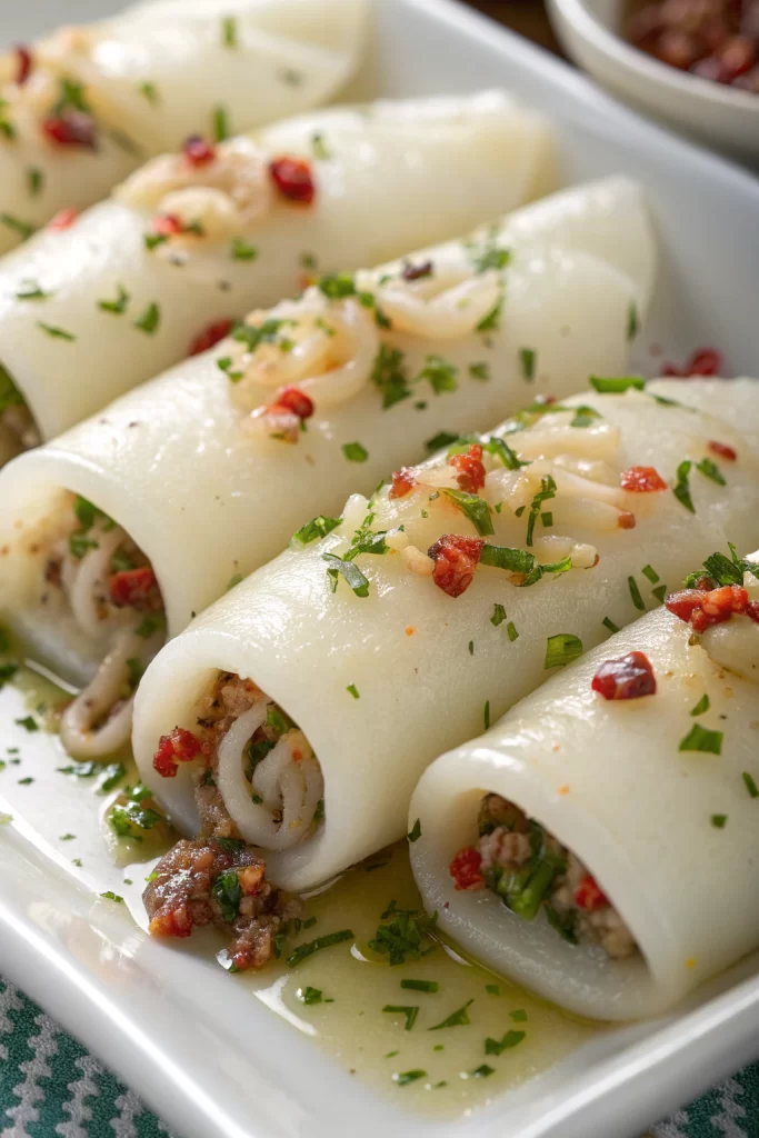 Tasty Grilled Squid with Garlic and Chili