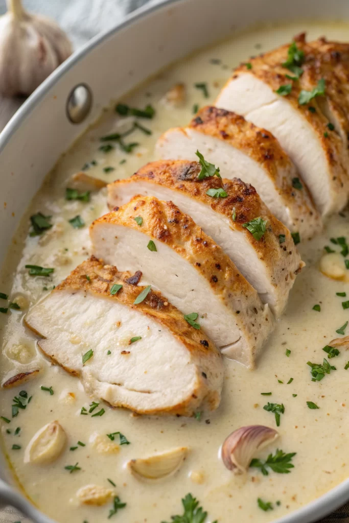 Baked Caesar Chicken with Creamy Parmesan Sauce