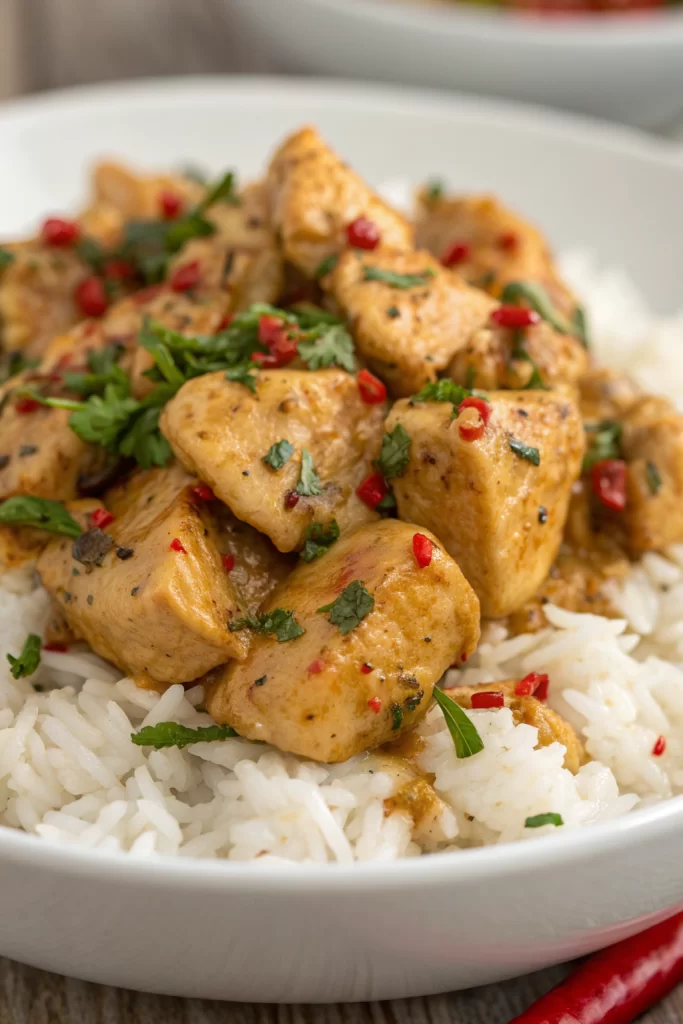 Chicken Scampi with Creamy Garlic Parmesan Rice