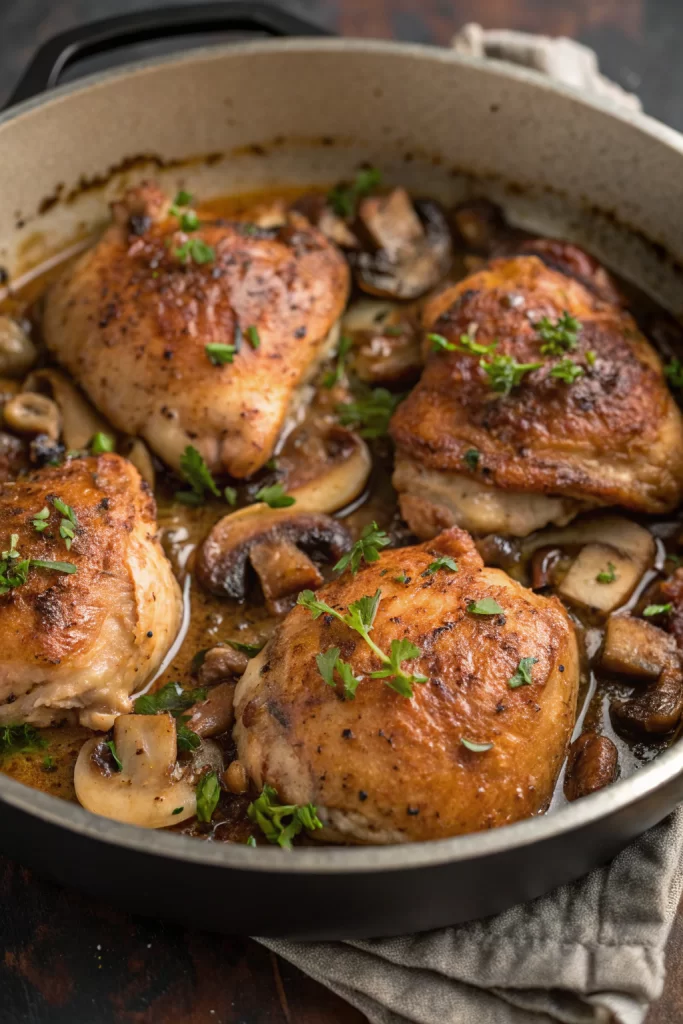 Chicken Thighs Mushrooms Recipe