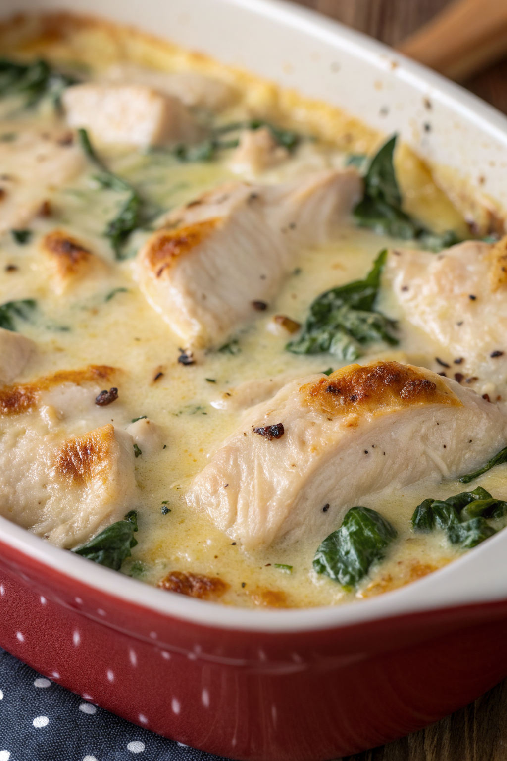 Chicken and Spinach Casserole with Cream Cheese